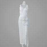 Vacation Beach Blouse Hollow Out Cutout Backless Knitted Dress